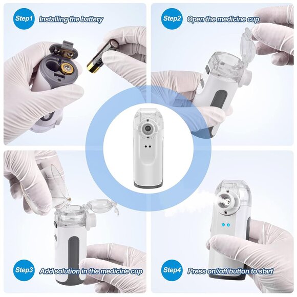 Handheld Nebulizer for Travel and Household Use with 1 Set Accessories(1 Set(Any - Picture 4 of 8